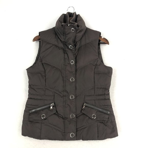 Espirit Women's Size Small Brown Full Zip Snap Sleeveless Puffer Down Vest - Picture 1 of 13